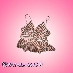 Aqua Zebra Print Strappy Blouse